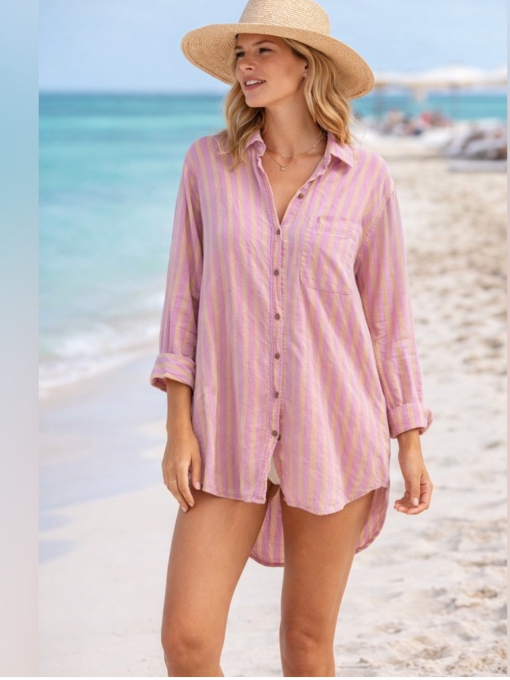 Lightweight Pink Striped Shirt